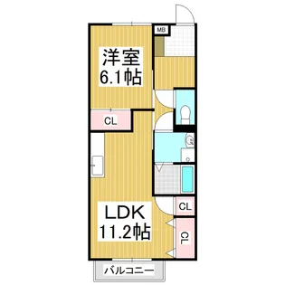 グリーンバリーD【201号室】の間取り