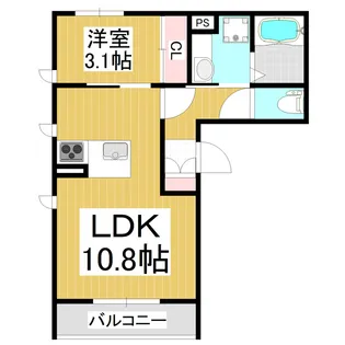 ラ・フルール【102号室】の間取り