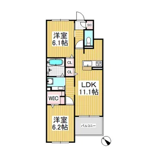 La Verdure ASAMA【206号室】の間取り