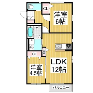 アーバン五明 C棟【201号室】の間取り