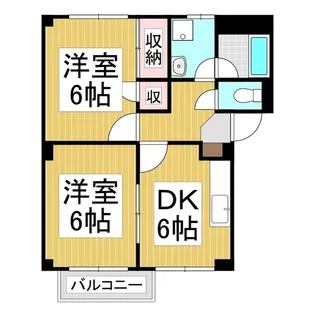陽のあたる丘B【205号室】の間取り