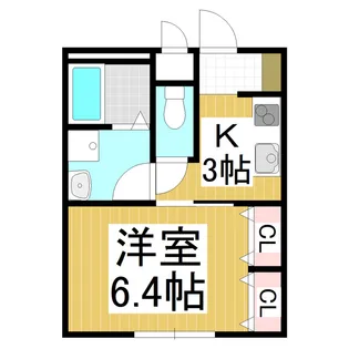 ラルーチェ中氷鉋【103号室】の間取り