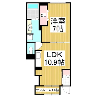 ニューソレイユ【1階】の間取り