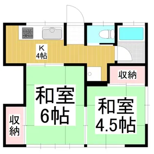光花荘Ⅱ【201号室】の間取り
