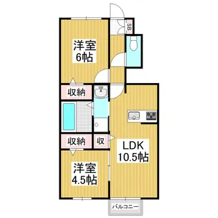 フェリオ城山【102号室】の間取り