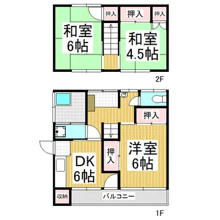 水神町青山ハイツ【4号室】の間取り
