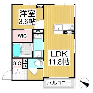ベレオ天神【3階】の間取り