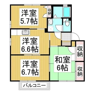 ディアスあらい A【102号室】の間取り