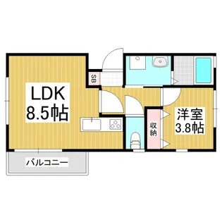 ふじ中町【103号室】の間取り
