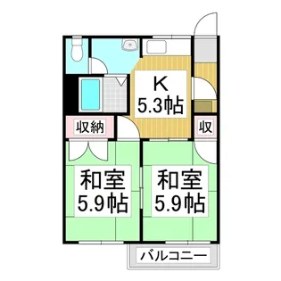 フレグランスイヌイ【201号室】の間取り