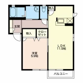 フォーレス ウエスト【1階】の間取り