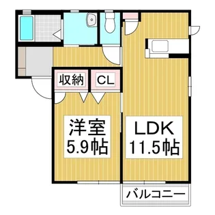 フォーレス ウエスト【1階】の間取り