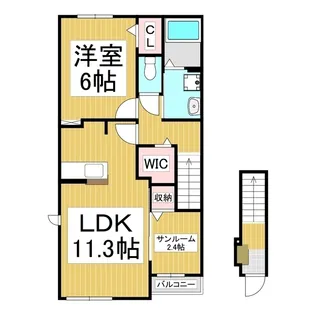 Goodice 諏訪湖SA【2階】の間取り