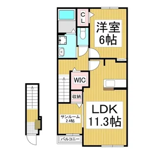 Goodice 諏訪湖SA【2階】の間取り