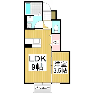 カルムコンジェ Ⅱ【102号室】の間取り
