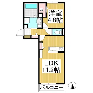 プレミール上田原【205号室】の間取り