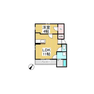 La tour net.quatre【201号室】の間取り