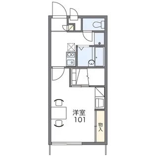 レオパレスフローリッシュ【106号室】の間取り