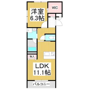 ラルーチェ稲里中央 S棟【201号室】の間取り
