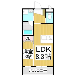 ラルーチェ稲里中央 N棟【205号室】の間取り