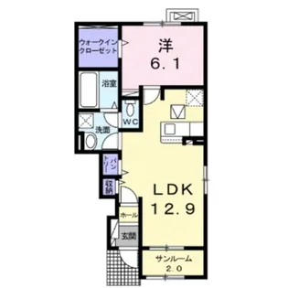 フェリーチェ上田・B【1階】の間取り