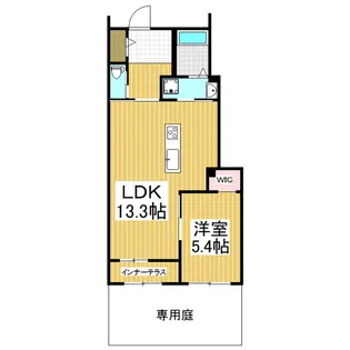 Lice・Soiare kamiyama(ルチェ・ソラーレ上【1階】の間取り