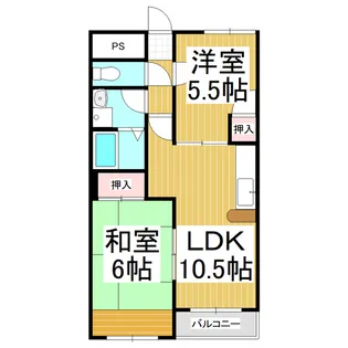 メゾン21篠井原405【405号室】の間取り