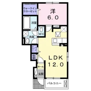 カーサ六花【105号室】の間取り