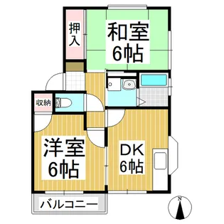 ロビシティ三輪【101号室】の間取り