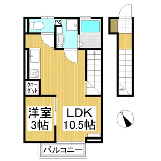 ラポーム【202号室】の間取り