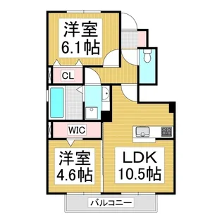 Tres B棟【102号室】の間取り