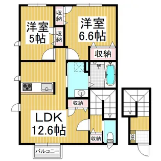 ディアベルジュ【201号室】の間取り