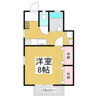 アプルハイツ東【2-D号室】の間取り