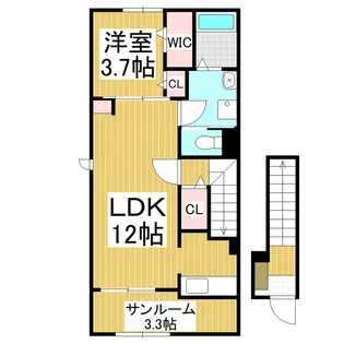 オーチャード桐Ⅲ【2階】の間取り