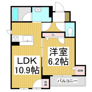 シャーメゾン深志天神【1階】の間取り