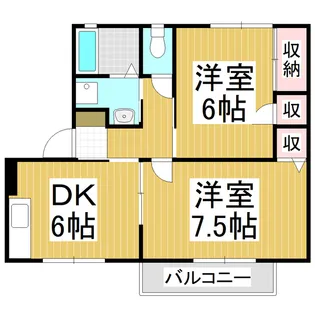 セジュール並木B【201号室】の間取り