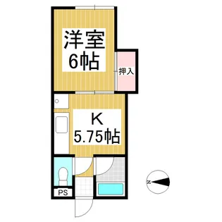 中央ハイツ(中央4丁目)【101号室】の間取り