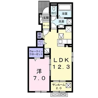 ル・ソレイユ アスカ III【1階】の間取り