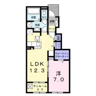 ル・ソレイユ アスカ III【1階】の間取り