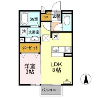 エリシアン つかまA【1階】の間取り