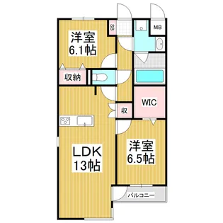 ジュヴネ白板【4階】の間取り