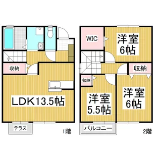 長野県松本市惣社【テラスハウス】の間取り