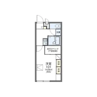 レオパレスFUJI【204号室】の間取り