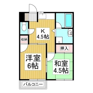 林ハイツ【202号室】の間取り