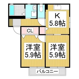 バリュージュ大宮 B【202号室】の間取り
