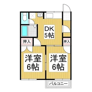 フラワーフォーブル【203号室】の間取り