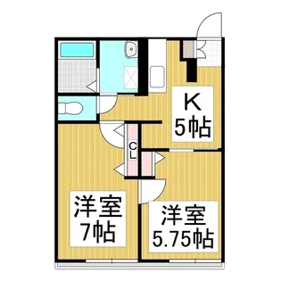 コーポルートヒル【101号室】の間取り
