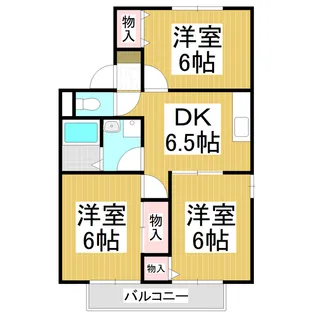 AULOS野池 A棟【201号室】の間取り