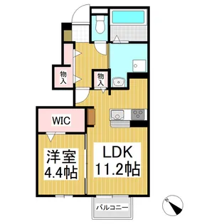 エリア66N【102号室】の間取り