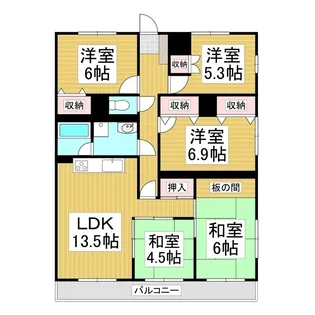 ハイム八ヶ岳【202号室】の間取り